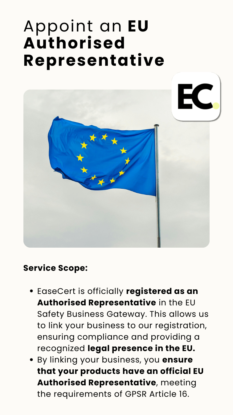 Appoint an EU Authorised Representative