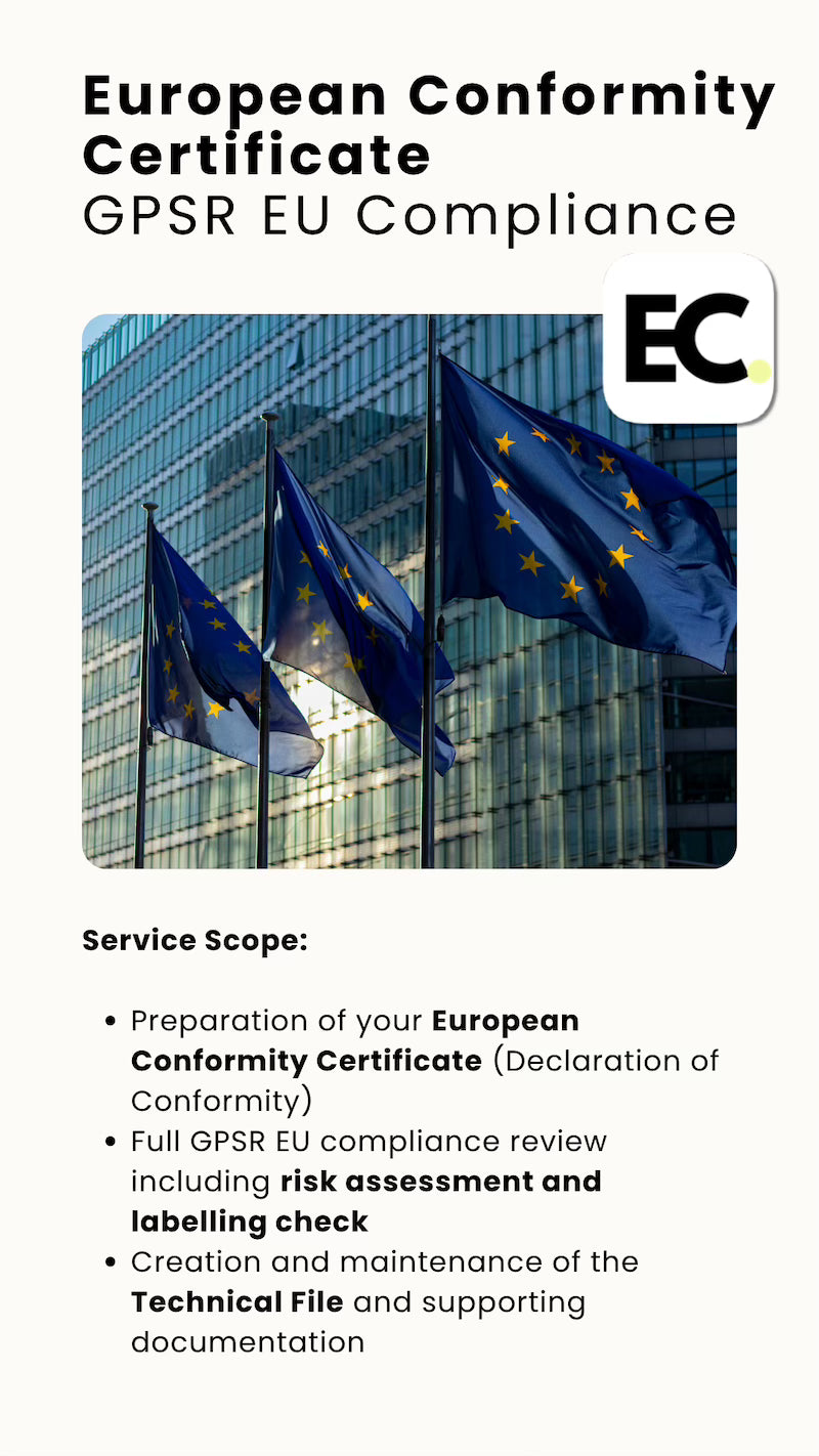 Certificat de conformitate europeană & Conformitate GPSR cu UE