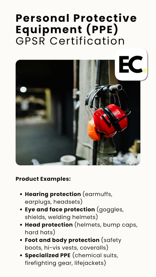 Personlig verneutstyr (PPE) GPSR-sertifisering