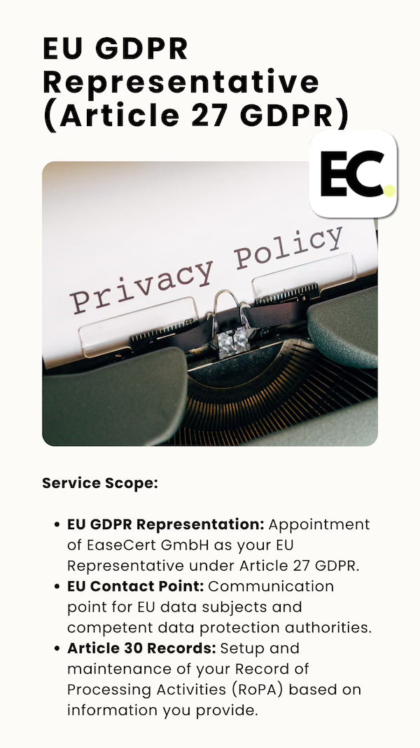 Rappresentante GDPR UE (art. 27 GDPR)