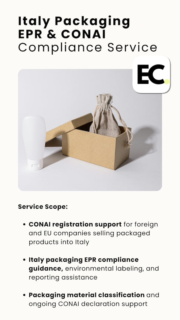 Italia Embalaje EPR & Servicio de Cumplimiento CONAI